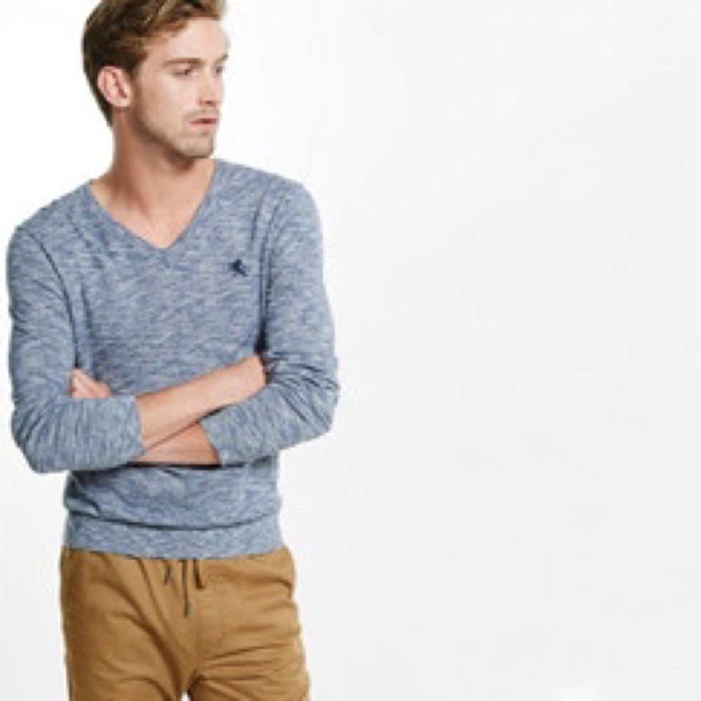 express | NWT marled cotton v-neck sweater
